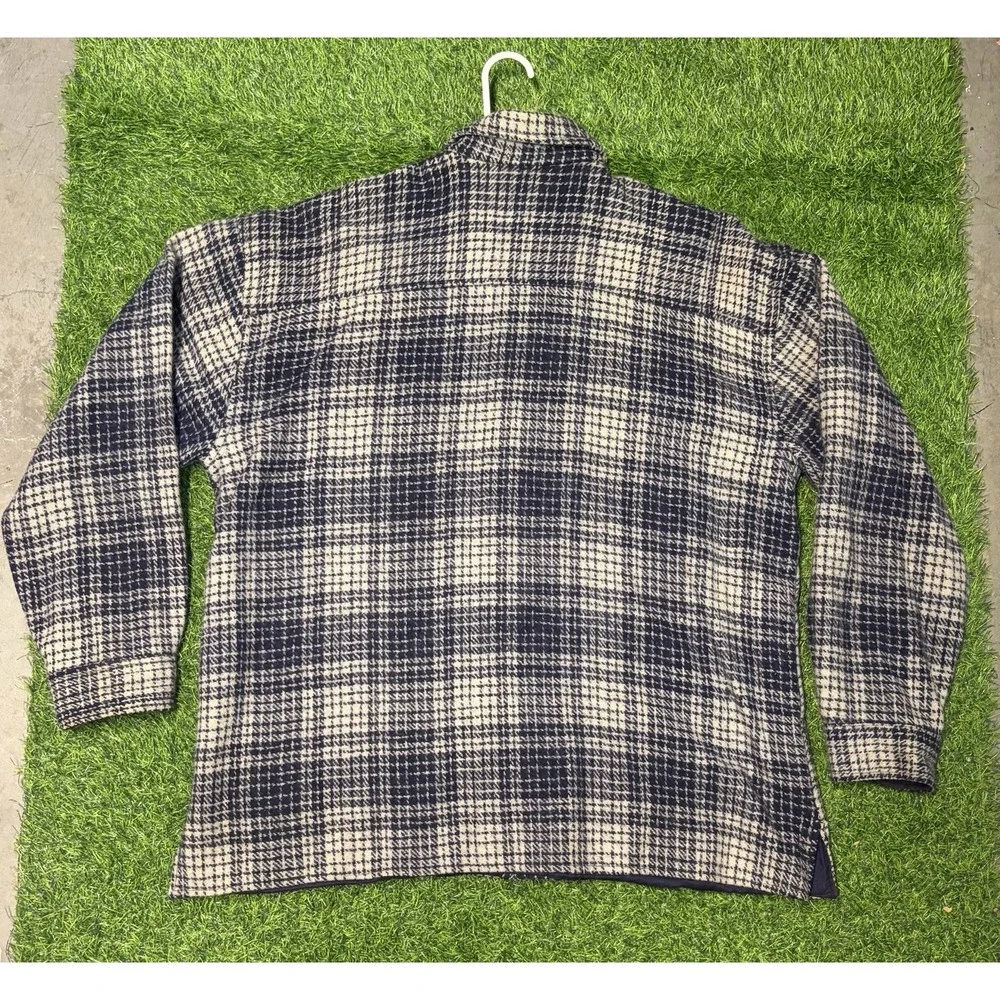 Vintage 90s World Culture Wool Blend Plaid Shirt Jacket Shacket Men's: XL